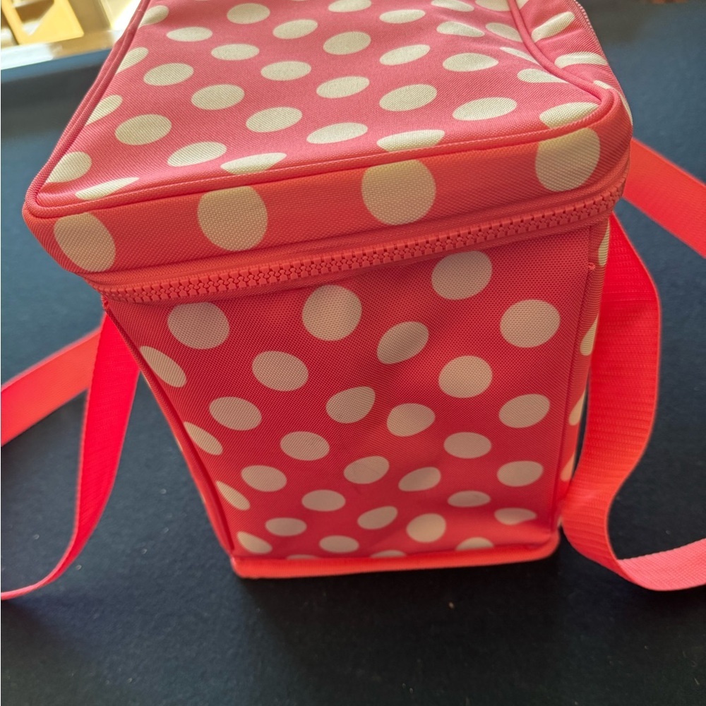 Kate Spade Pink &White insulated tote with Polka Dots, sturdy zipper /handles💗🤍💗 - Picture 11 of 14